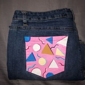 hand painted & embroidered jeans
